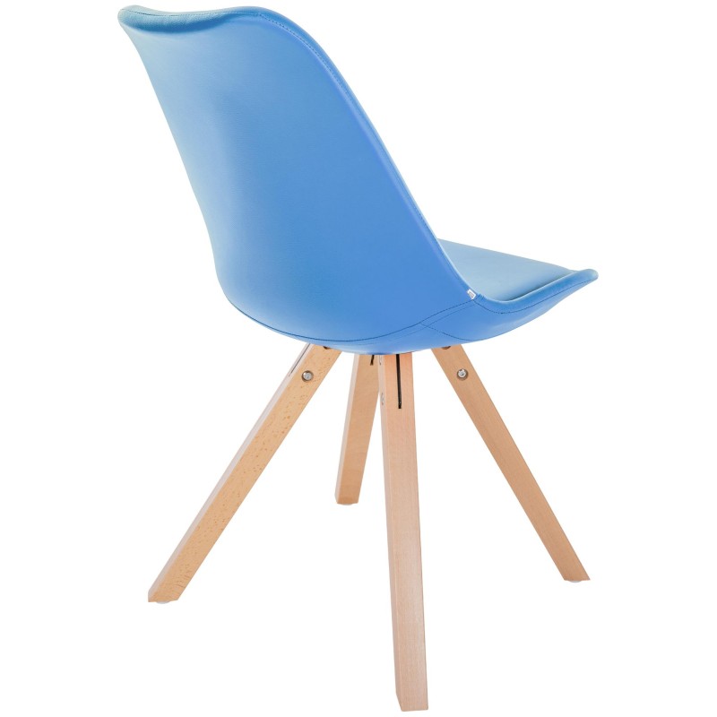 Sillón Sofía, piel sintética, cuadrado, azul claro