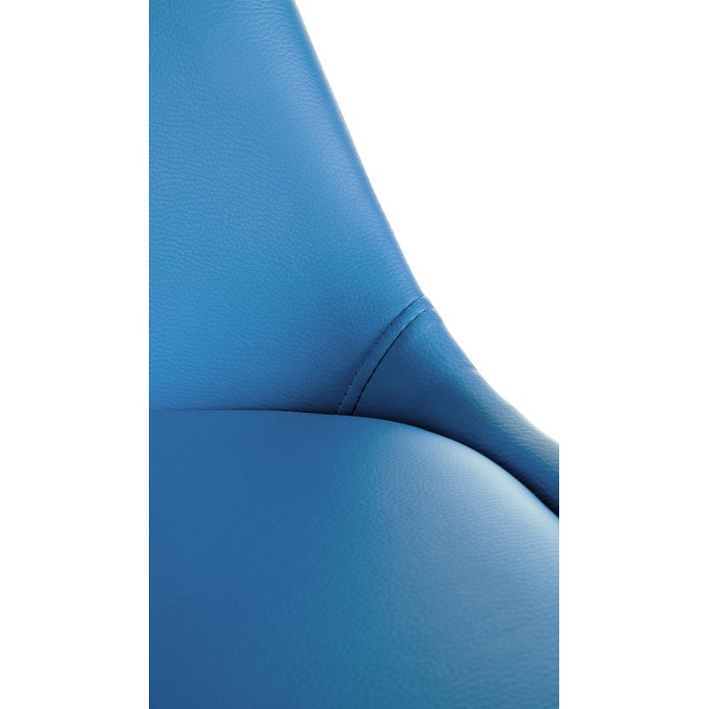 Sillón Sofía, piel sintética, cuadrado, azul claro