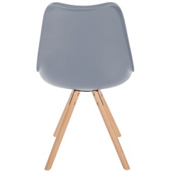 Silla Sofía, de plástico, redonda, gris