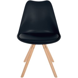 Silla Sofía, de plástico, redonda, negra