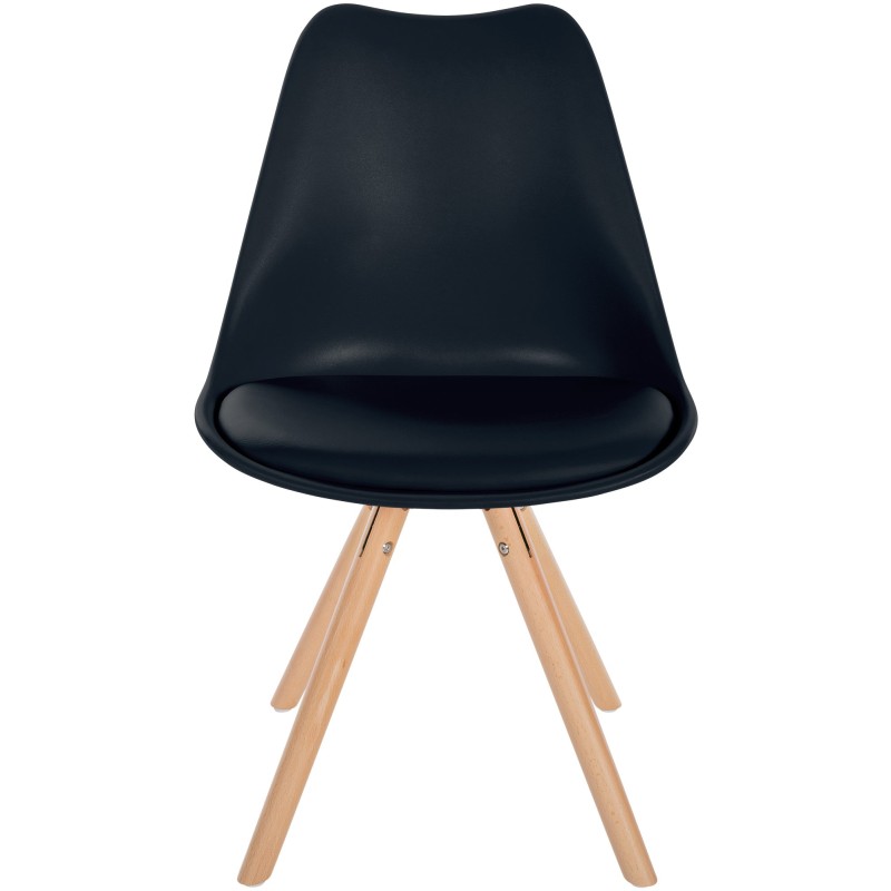 Silla Sofía, de plástico, redonda, negra