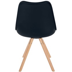 Silla Sofía, de plástico, redonda, negra