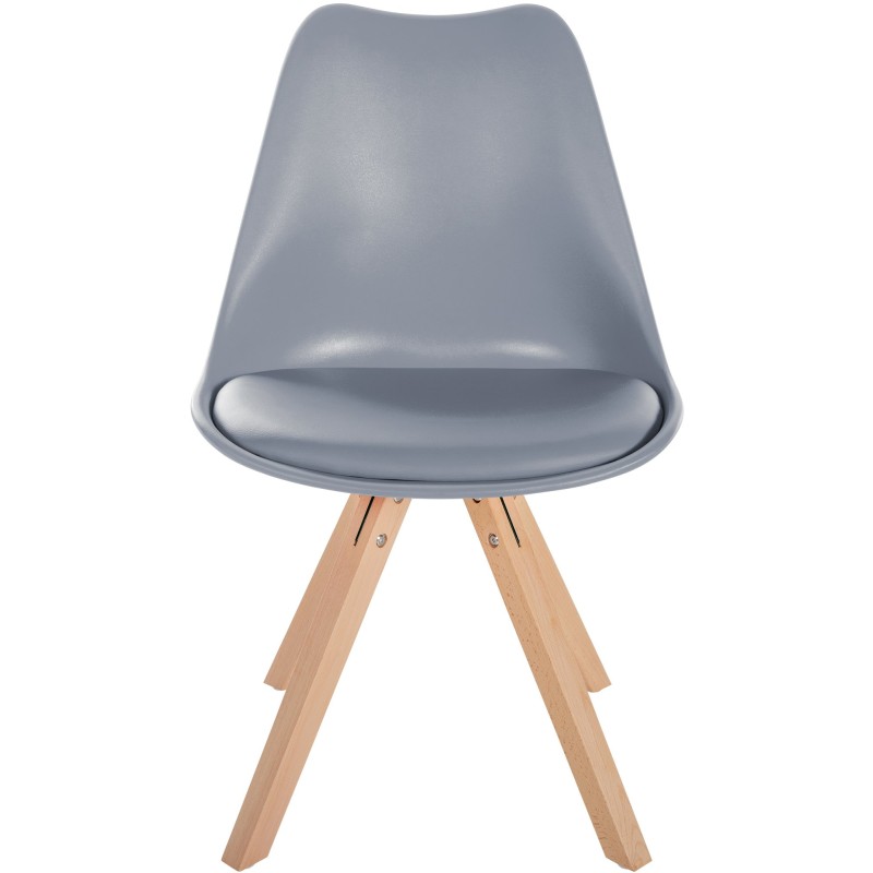 Silla Sofía, de plástico, cuadrada, gris