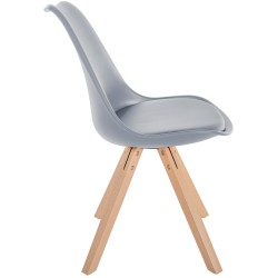 Silla Sofía, de plástico, cuadrada, gris