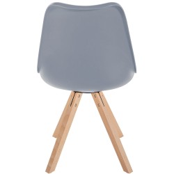 Silla Sofía, de plástico, cuadrada, gris