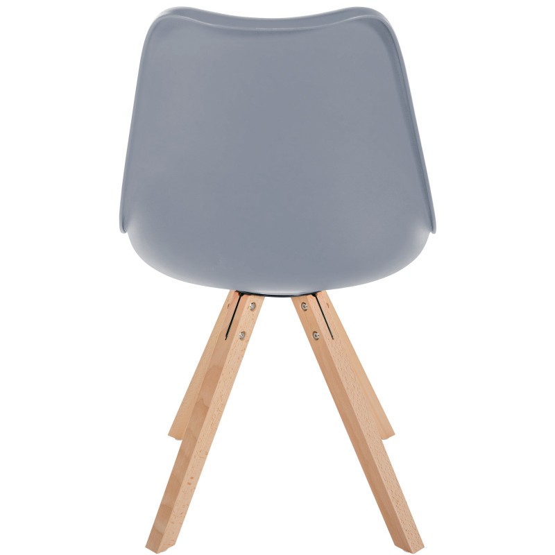 Silla Sofía, de plástico, cuadrada, gris