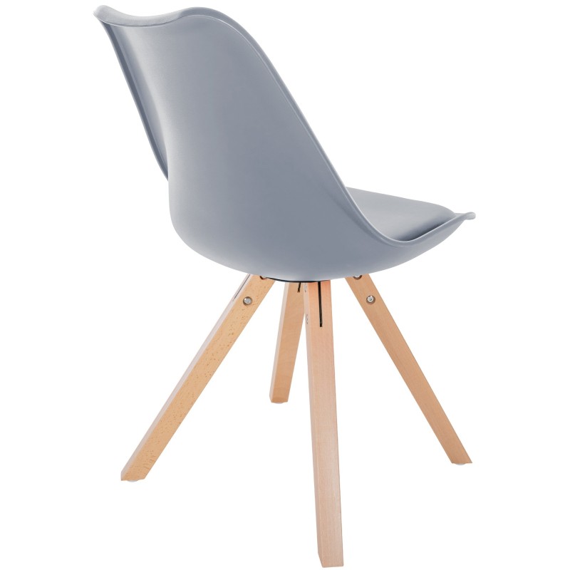 Silla Sofía, de plástico, cuadrada, gris