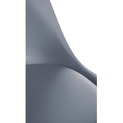 Silla Sofía, de plástico, cuadrada, gris