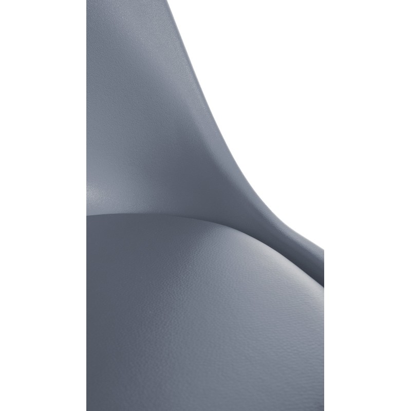 Silla Sofía, de plástico, cuadrada, gris