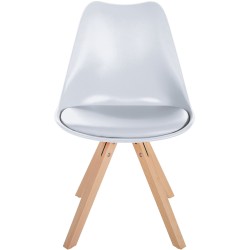 Silla Sofía, de plástico, cuadrada, blanca
