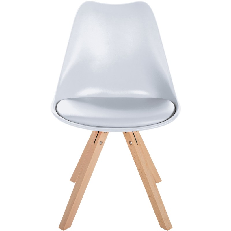 Silla Sofía, de plástico, cuadrada, blanca
