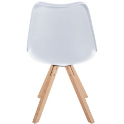 Silla Sofía, de plástico, cuadrada, blanca