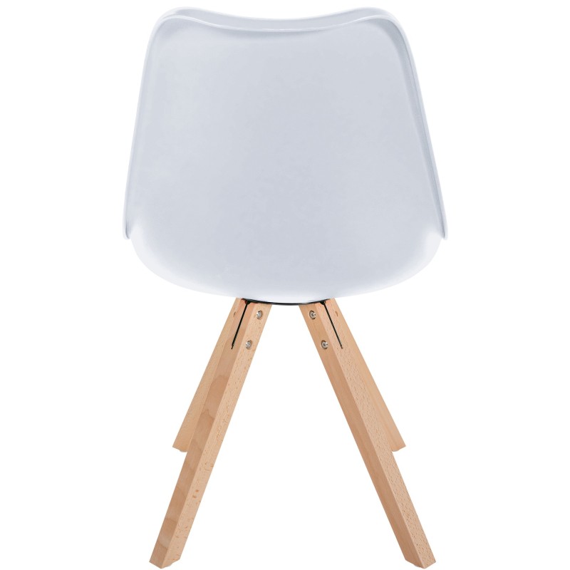 Silla Sofía, de plástico, cuadrada, blanca