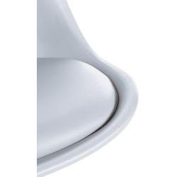 Silla Sofía, de plástico, cuadrada, blanca