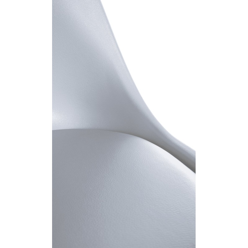 Silla Sofía, de plástico, cuadrada, blanca