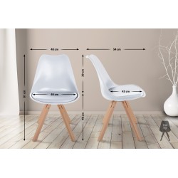 Silla Sofía, de plástico, cuadrada, blanca
