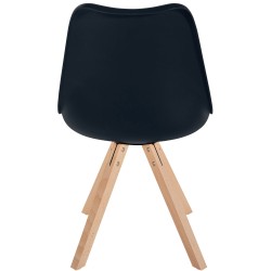 Silla Sofía, de plástico, cuadrada, negra