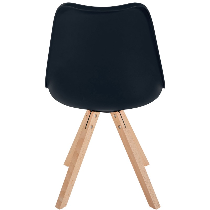 Silla Sofía, de plástico, cuadrada, negra