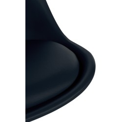 Silla Sofía, de plástico, cuadrada, negra