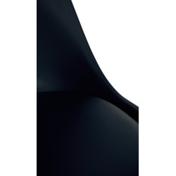 Silla Sofía, de plástico, cuadrada, negra