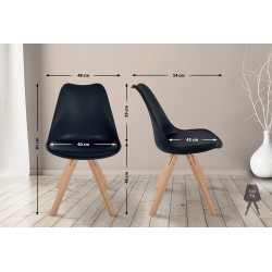 Silla Sofía, de plástico, cuadrada, negra