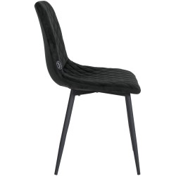 Sillón Telde, terciopelo, negro