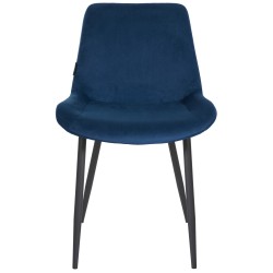 Silla de comedor Victoria, terciopelo, azul