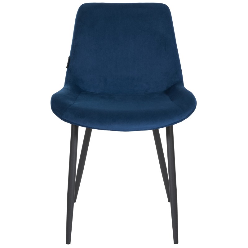 Silla de comedor Victoria, terciopelo, azul