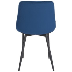 Silla de comedor Victoria, terciopelo, azul