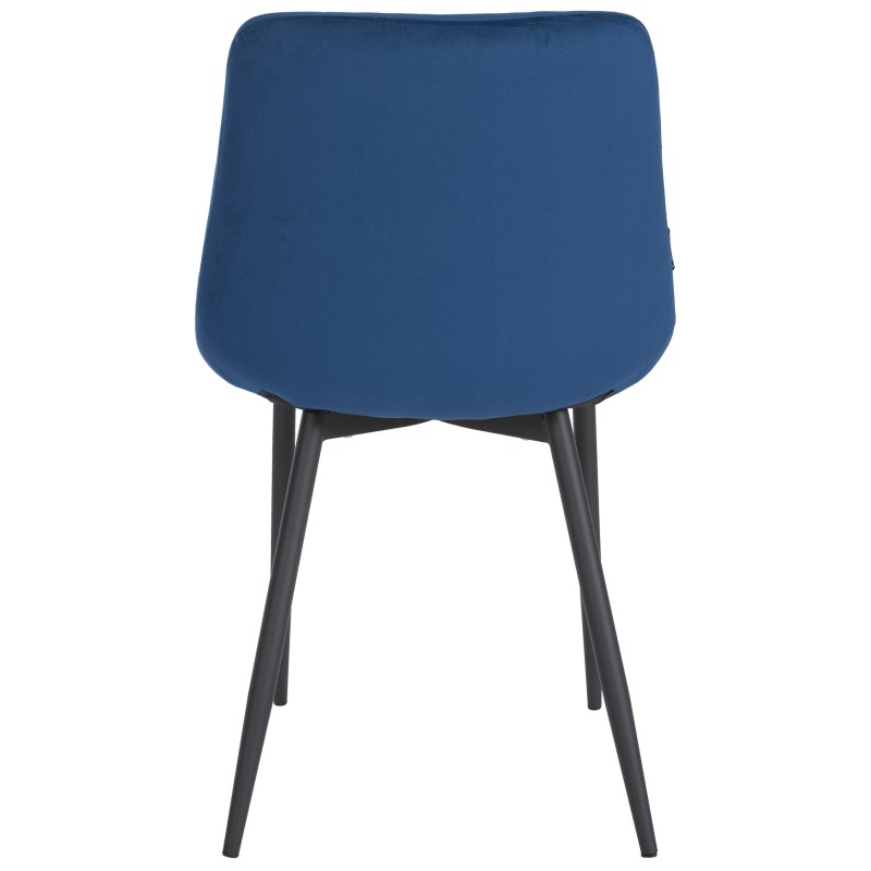 Silla de comedor Victoria, terciopelo, azul