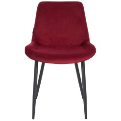 Silla de comedor Victoria, terciopelo, roja