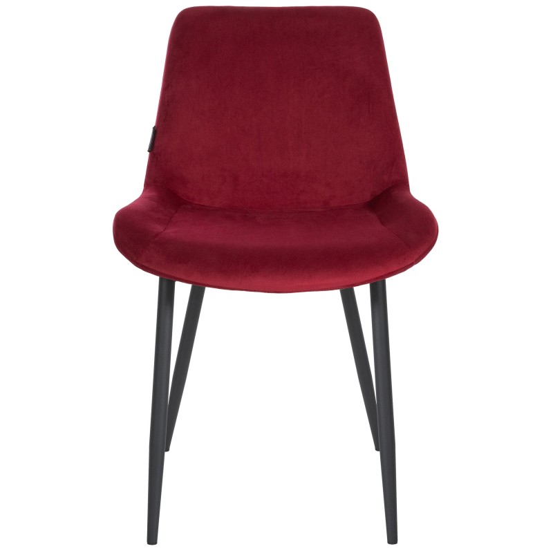 Silla de comedor Victoria, terciopelo, roja