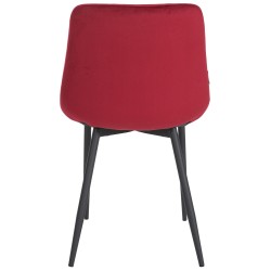 Silla de comedor Victoria, terciopelo, roja