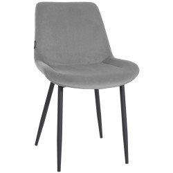 Silla de comedor Victoria, terciopelo gris