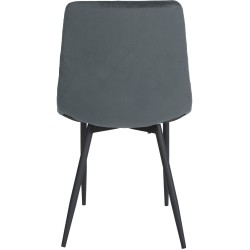 Silla Telde, terciopelo, gris oscuro