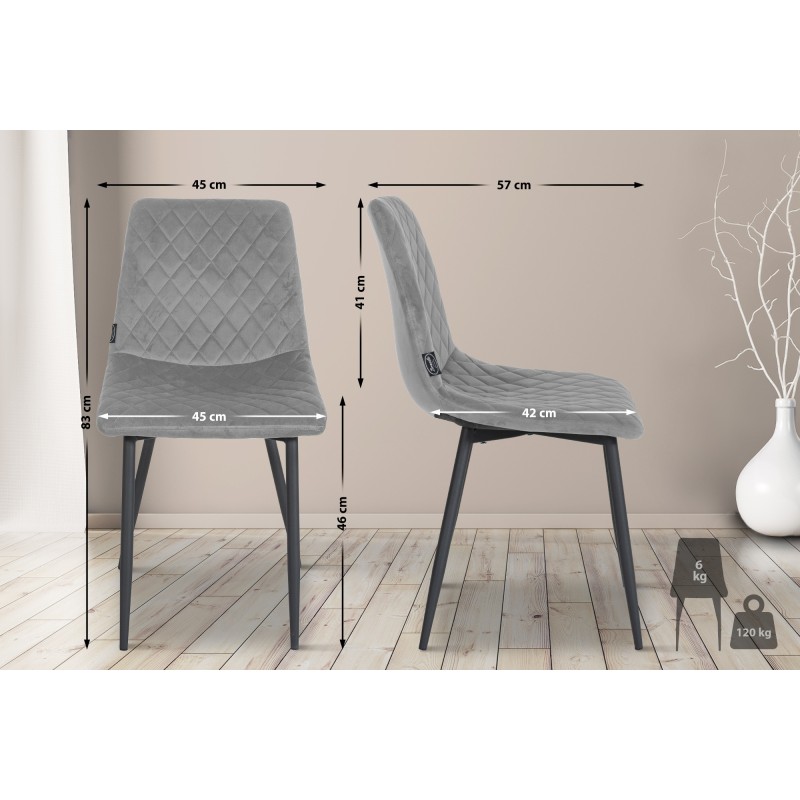 Sillón Telde, terciopelo gris