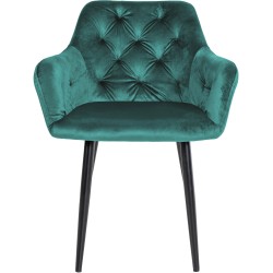 Silla de comedor Stanley, terciopelo verde oscuro