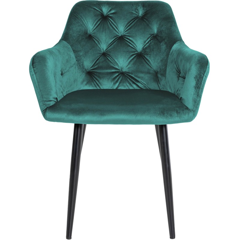 Silla de comedor Stanley, terciopelo verde oscuro