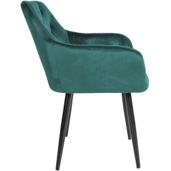 Silla de comedor Stanley, terciopelo verde oscuro