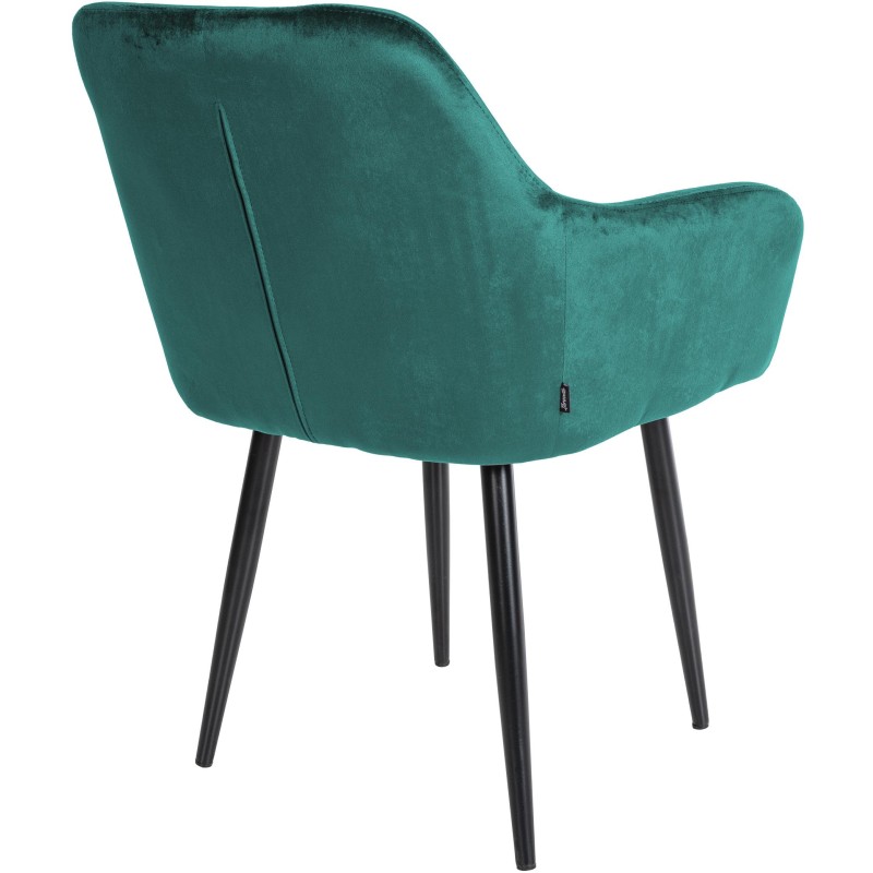 Silla de comedor Stanley, terciopelo verde oscuro