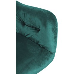 Silla de comedor Stanley, terciopelo verde oscuro