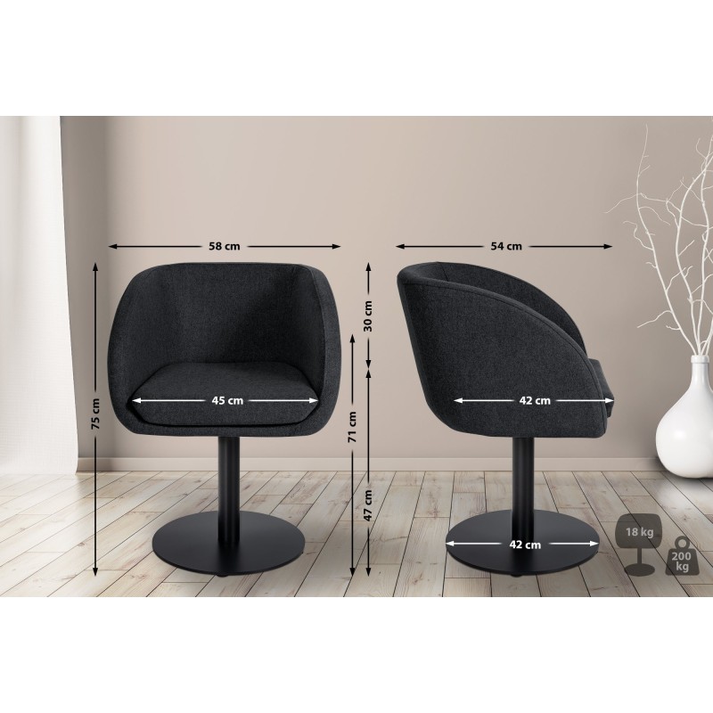 Silla Gambo, fieltro, antracita