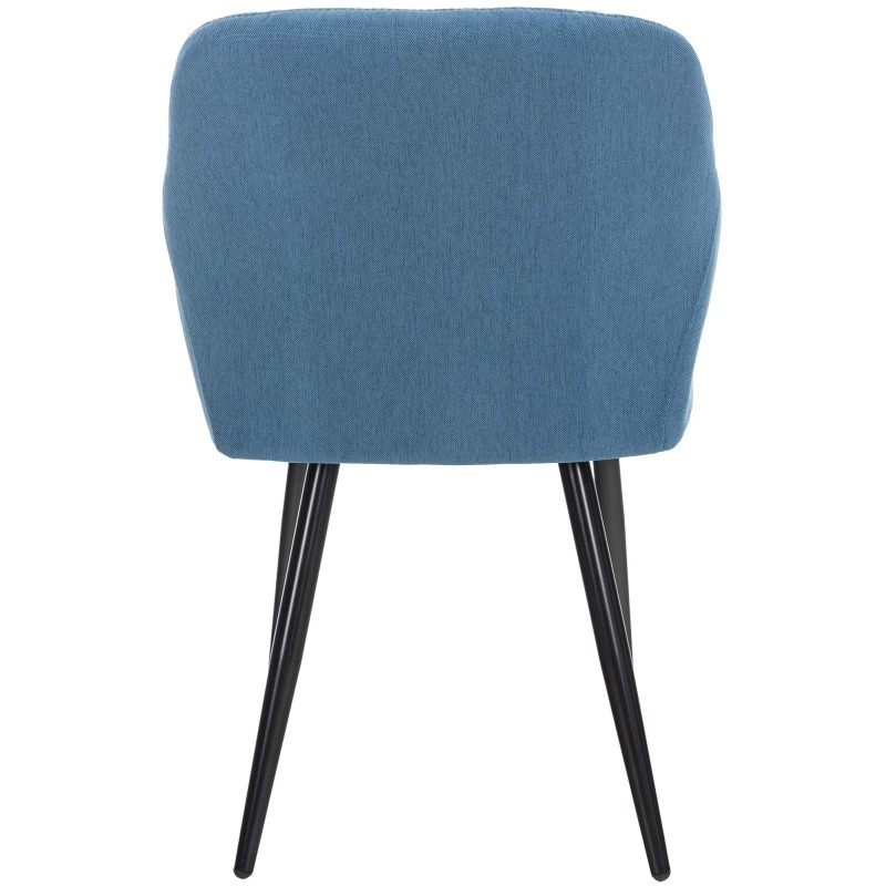 Juego de 2 sillas de comedor Shila, tapizadas en tela azul.