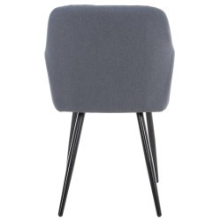 Juego de 2 sillas de comedor Shila, tapizadas en tela gris oscuro.