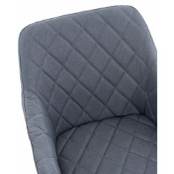 Juego de 2 sillas de comedor Shila, tapizadas en tela gris oscuro.