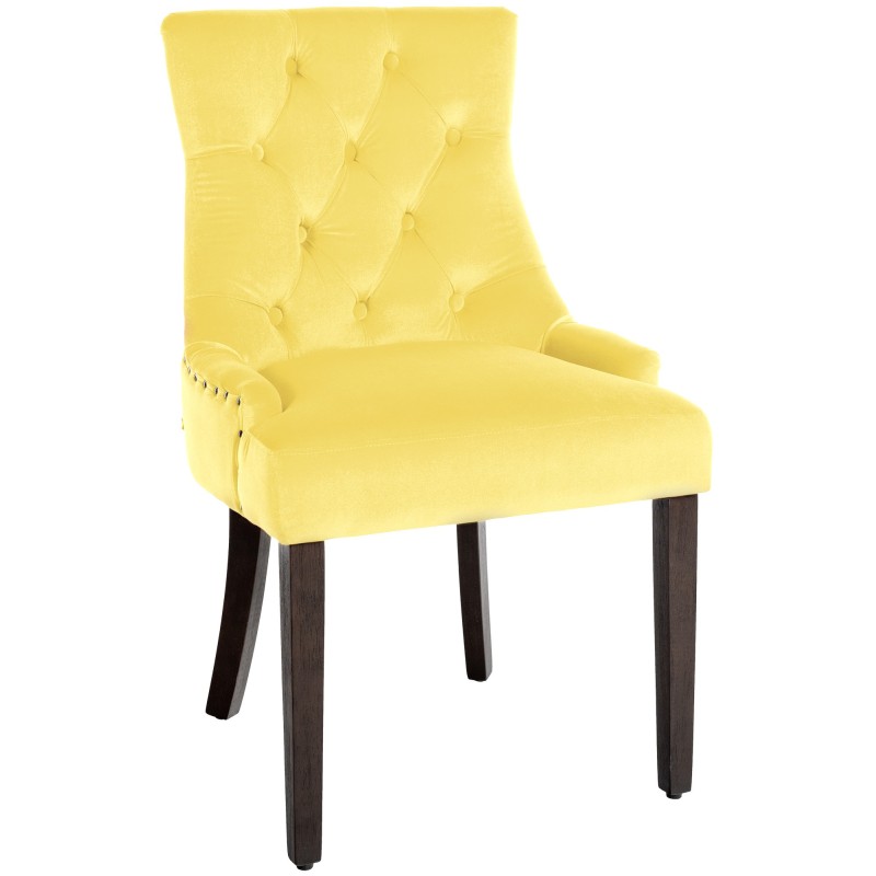 Silla de comedor Aberdeen, terciopelo amarillo antiguo