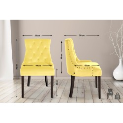 Silla de comedor Aberdeen, terciopelo amarillo antiguo