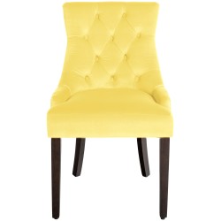 Silla de comedor Aberdeen, terciopelo amarillo antiguo