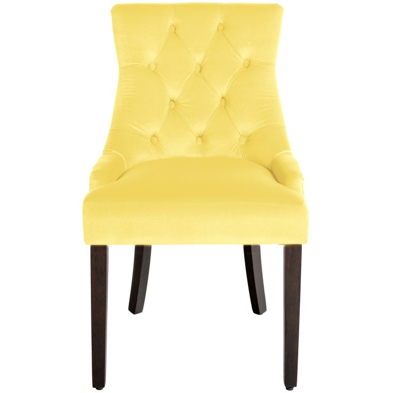Silla de comedor Aberdeen, terciopelo amarillo antiguo