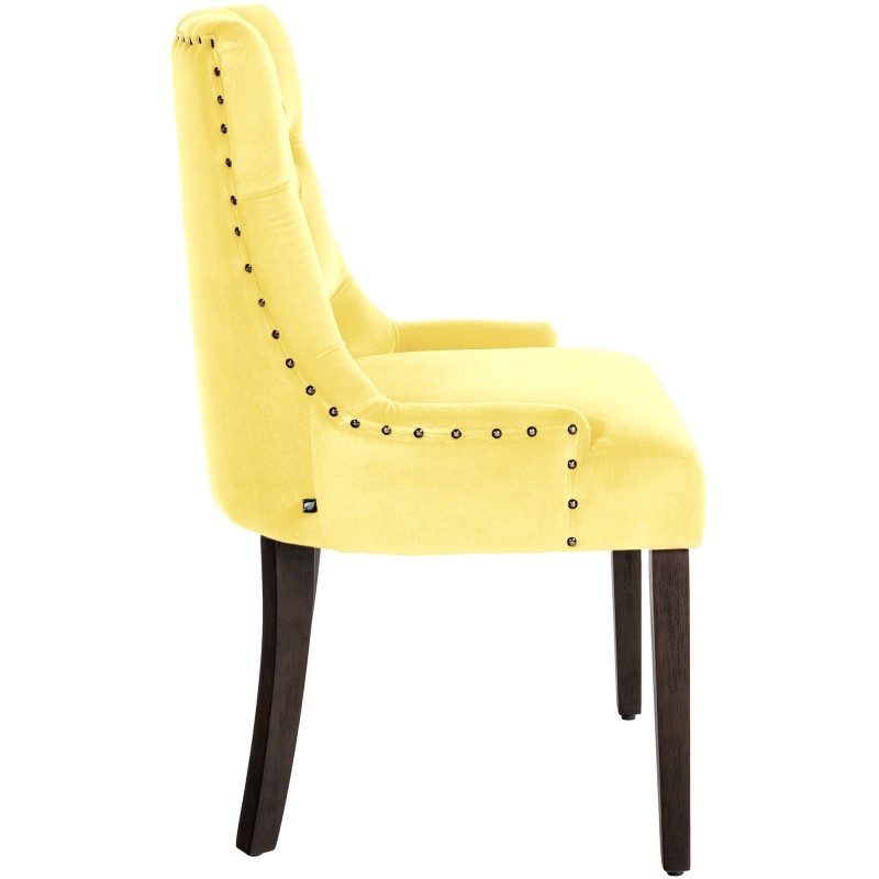 Silla de comedor Aberdeen, terciopelo amarillo antiguo